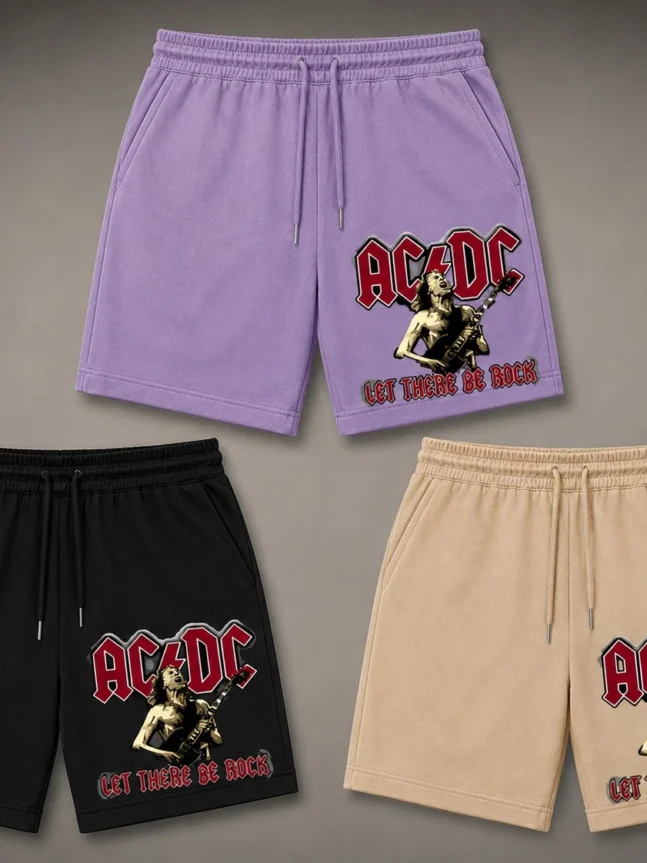 The Rare Goat AC/DC Let There Be Rock Graphic Shorts