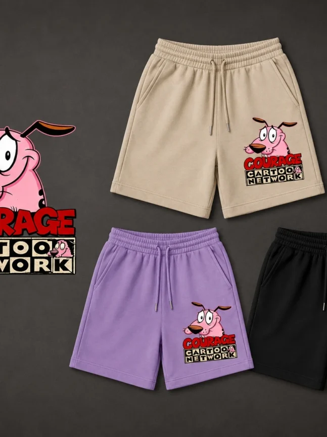 The Rare Goat Courage the Cowardly Dog Cartoon Network Graphic Fleece Shorts